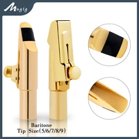 advanced gold plated brass e flat baritone saxophone mouthpiece size 5 6 7 8 9 with ligature cap adjuster screws cushion inlay