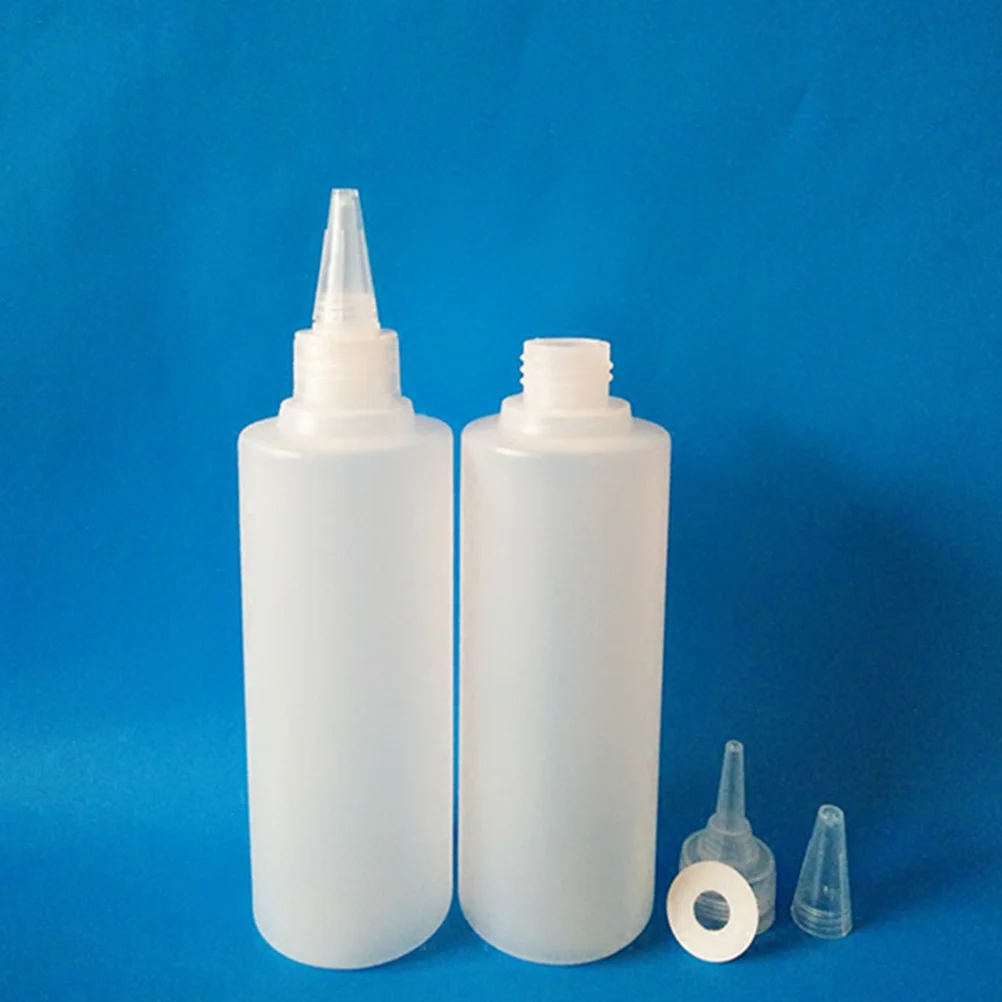 

6Pcs 250ml Tip Bottle Empty Applicator Squeeze Bottle Dispenser Refillable Sealant Caulk Tubes for Ink Glue