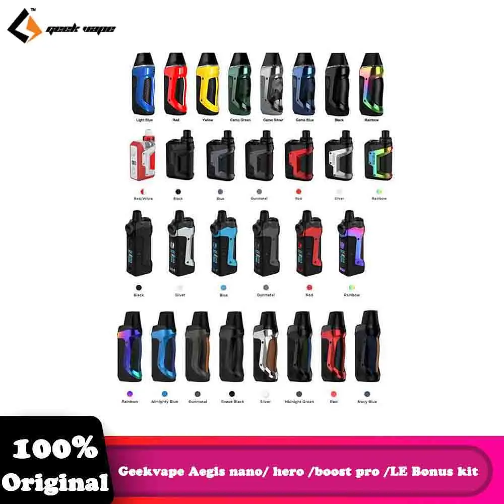 100% Оригинальный Набор Geekvape Aegis Hero/Набор Aegis Nano Boost Pro/Набор Boost LE Bonus/ H45 Legend 2 (L200) включено.