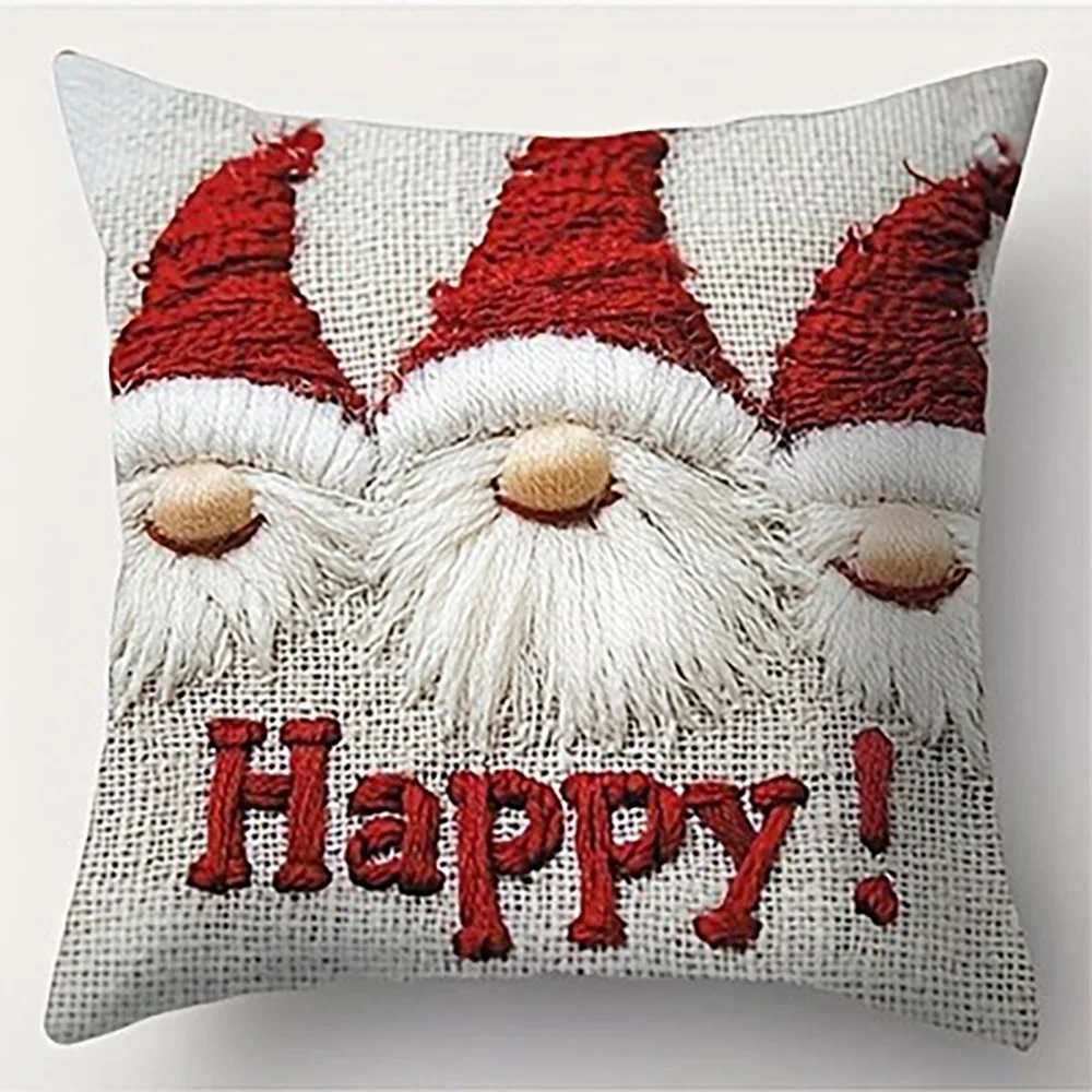 Christmas Pillowcases: Santa, Snowman, Reindeer with Happy!, Snow!, Joy!, Ho ho ho! Sofa bed cushion cover,home decoration