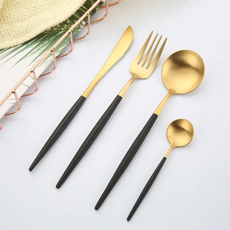 304 stainless steel cutlery tableware set table knife fork coffee spoon for kitchen home dinner appliance dinnerware set free global shipping