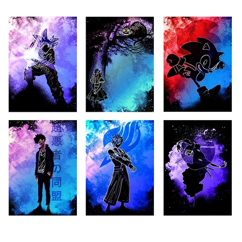

Anime Naruto Dragon Ball Goku Poster Canvas Painting Mural Living Room Kids Bedroom Home Watercolor Wall Decoration Cuadros