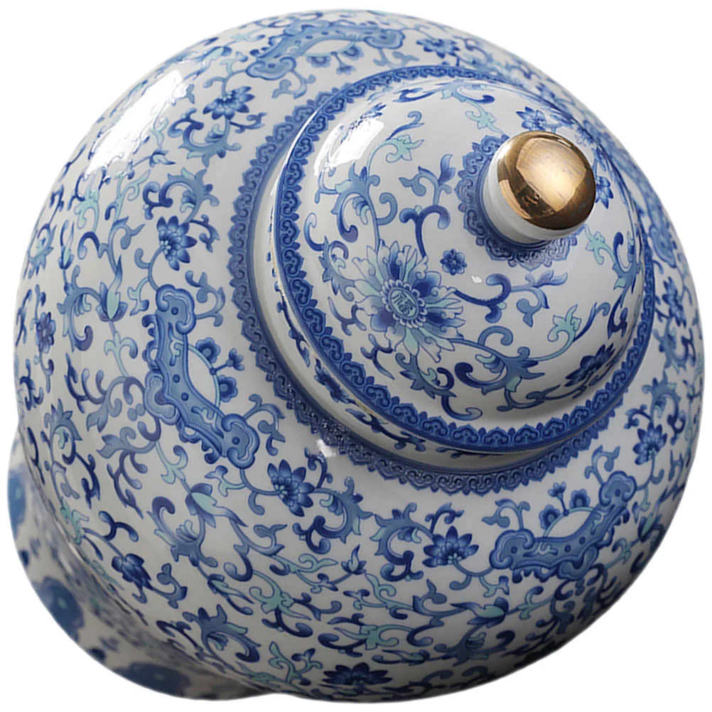 

Tea Canister Storage Jar Ceramic Bucket Jarscontainer Loose Sugar Litre Coffee Pet Fermentation Kitchen White Ginger Blue Spices