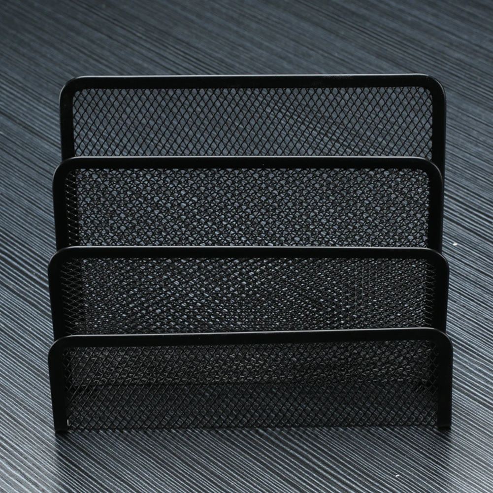 

Office Document Black Lightweight Easy Storage Space Saving Desk Organizer Tray School 3 Layers File Holder Practical Metal Mesh