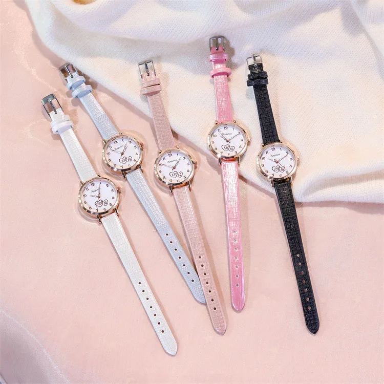 Часы Macaron женские кварцевые с мультяшным сердцем и циферблатом модные