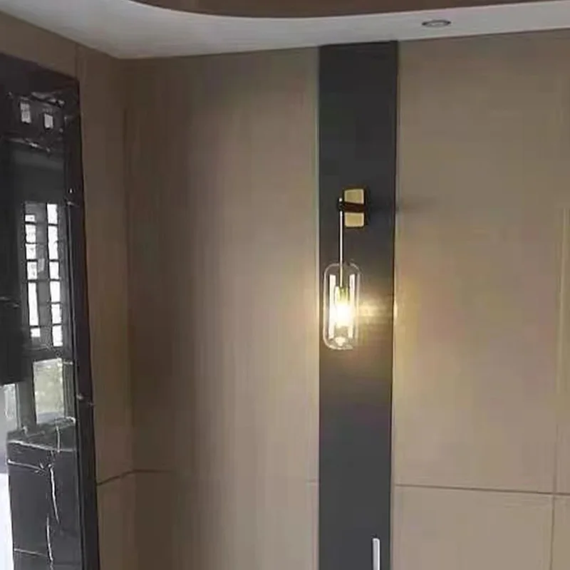 Современные Черные Настенные светильники в скандинавском стиле для спальни