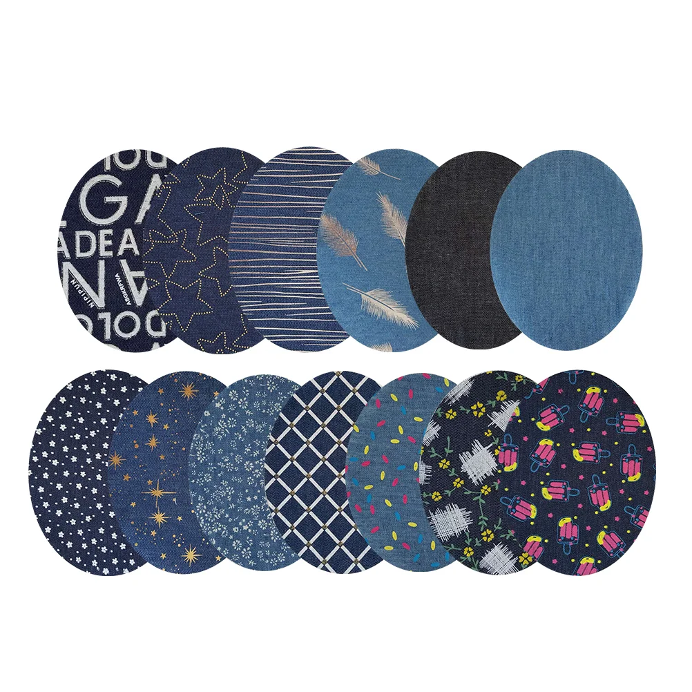 

Patchespatch Denim Iron Jeansclothing Sew Jean Sewing Applique Embroidery Decorative Repairing Oval Appliques Cotton Diy Clothes