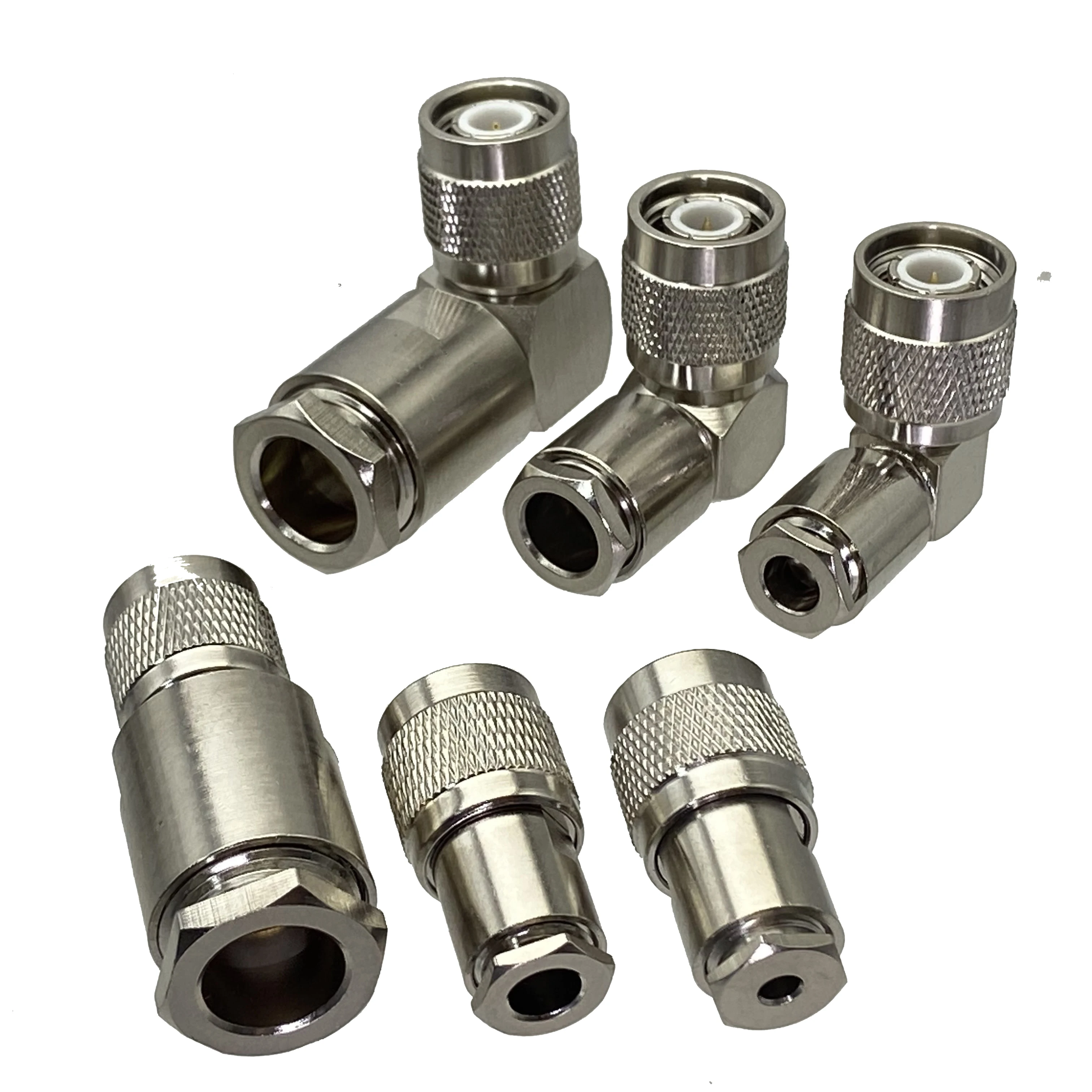 

Connector TNC Male Plug Clamp RG174 RG316 / RG58 RG142 / RG8X / RG5 RG6 / RG8 LMR400 Cable RF Coaxial Straight & Right angle