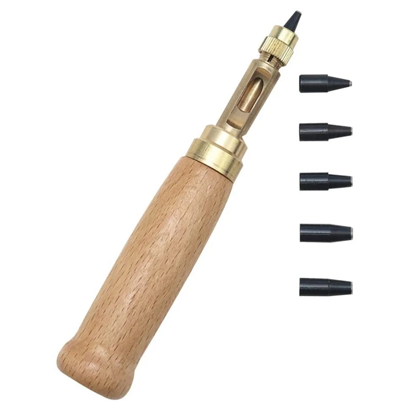 

6Pcs Screw Hole Punch Leather Tool Book Drill Craft Paper Punch Kit 6 Tips 1.5Mm 2Mm 2.5Mm 3Mm 3.5M 4Mm
