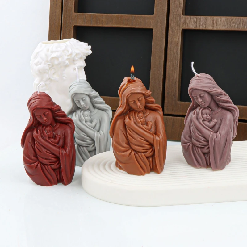 

Holy Mother Baby Silicone Mold Candle Soap DIY Handicraft Supplies for Beginners Starters Baking Cake Decor Mould