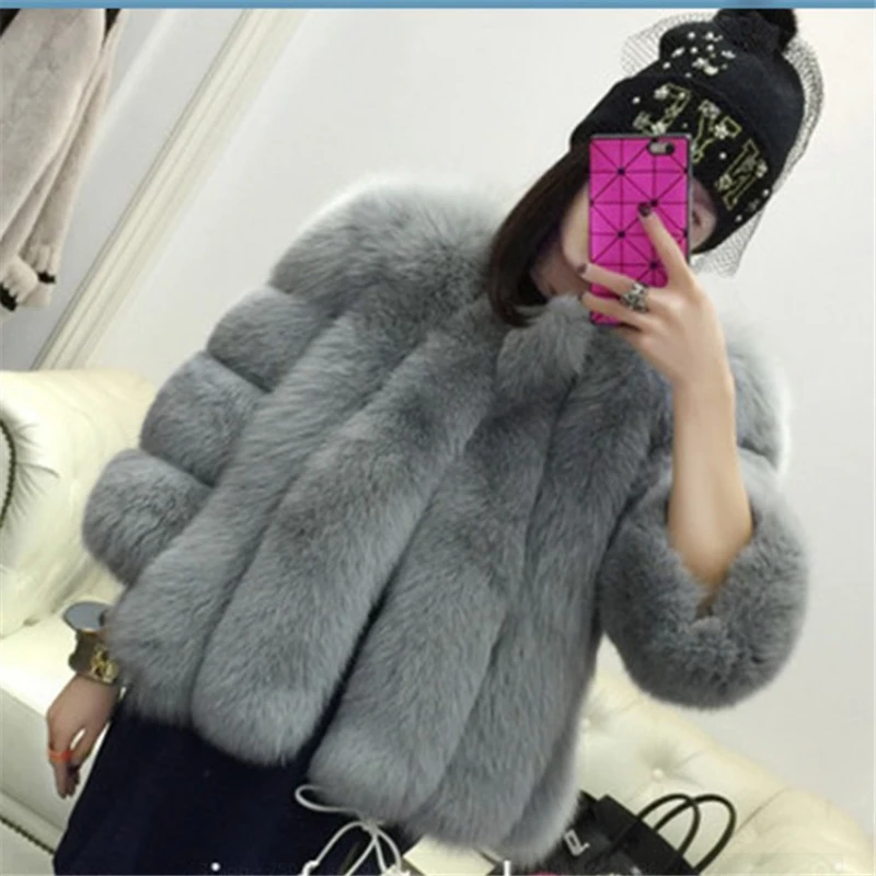 Autumn and Winter Fur Coat Faux Fur Coat Thick and Warm Korean Style Fur Women's Imitation Fox Fur Luxury Women's Coat