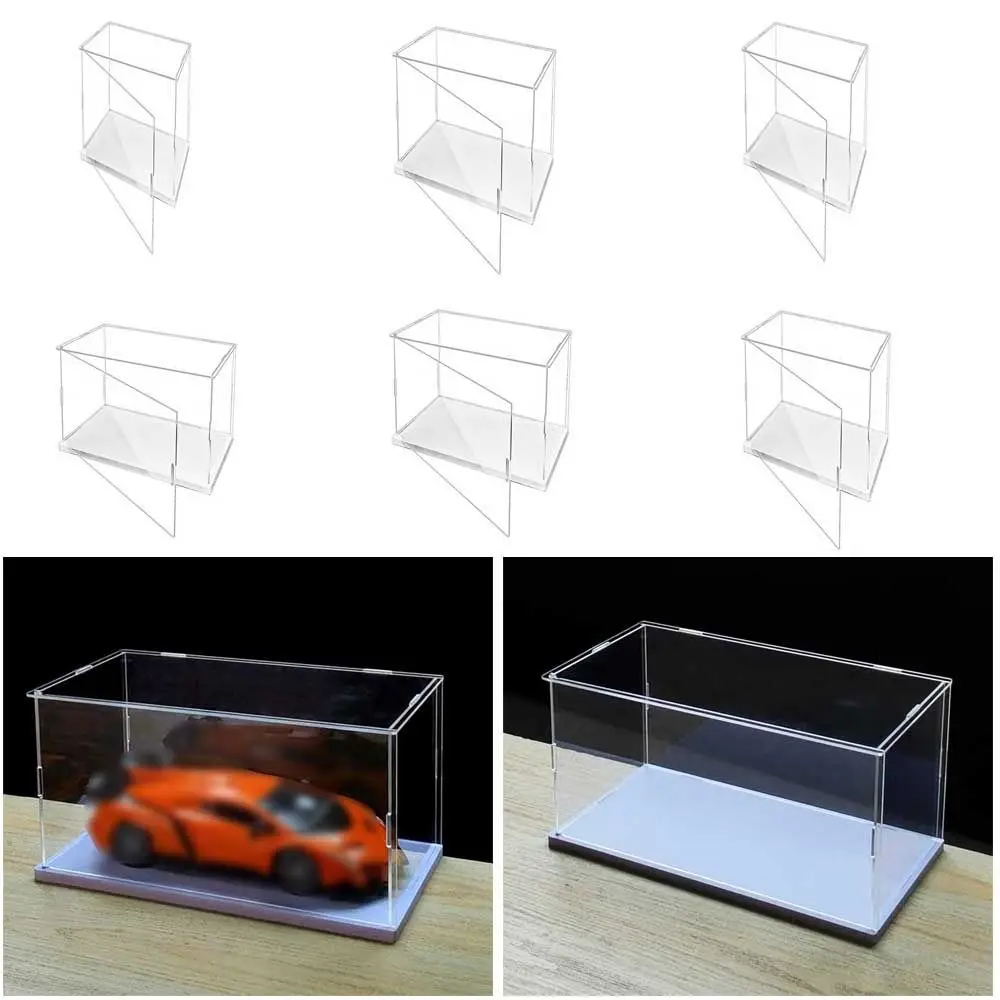 

Акриловый акриловый дисплей, прозрачная модель, защита от пыли, коробка для показа игрушек ручной работы, фигурка открытой двери, демонстрационная модель стенда