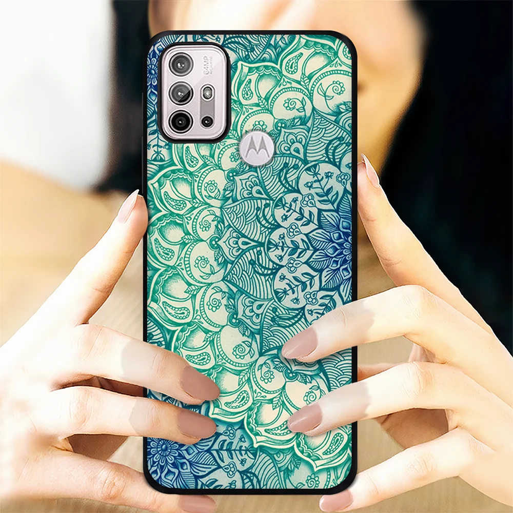 mandala pattern phone case for motorola moto g30 g9 play g40 fusion e7 e20 e40 e7 plus g20 g50 g60 luxury silicon covers fundas free global shipping