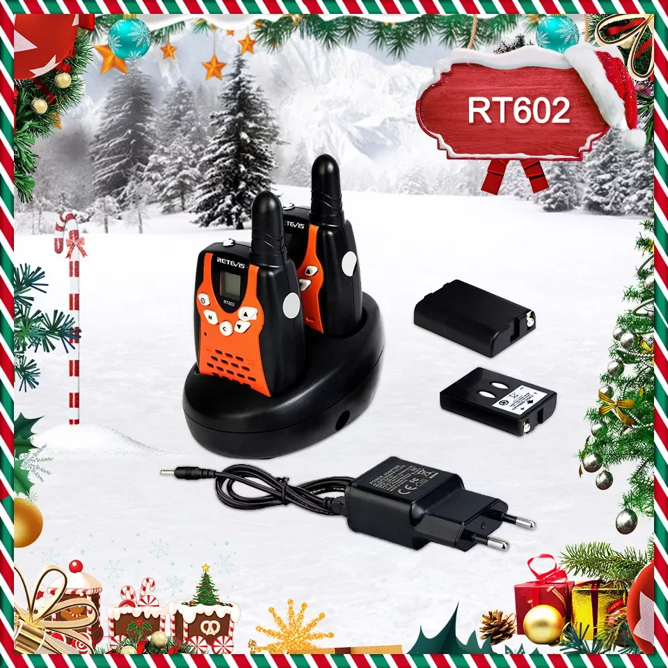 

NEW2023 Walkie Talkie Children RT602 Rechargeable 2pcs 0.5W Children's Radio With Battery Christmas Gift Boy Girl Kids Toy