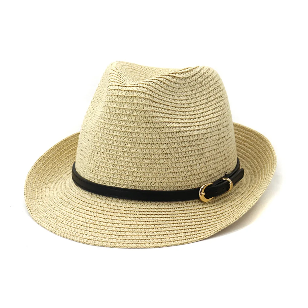 New Outdoor Beach Sun Visor Fashion Little Jazz Straw Hat Men and Women Beach Hat Ladies Hats and Caps Casual Solid Hat