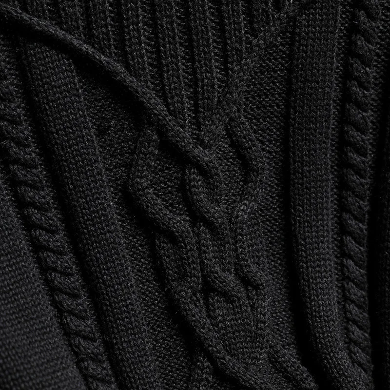 Europe America Men's Sweater Solid Round Neck Twisted Knitting Top Autumn Winter Vintage Basic Warm Knitwear for Men Slim Fit