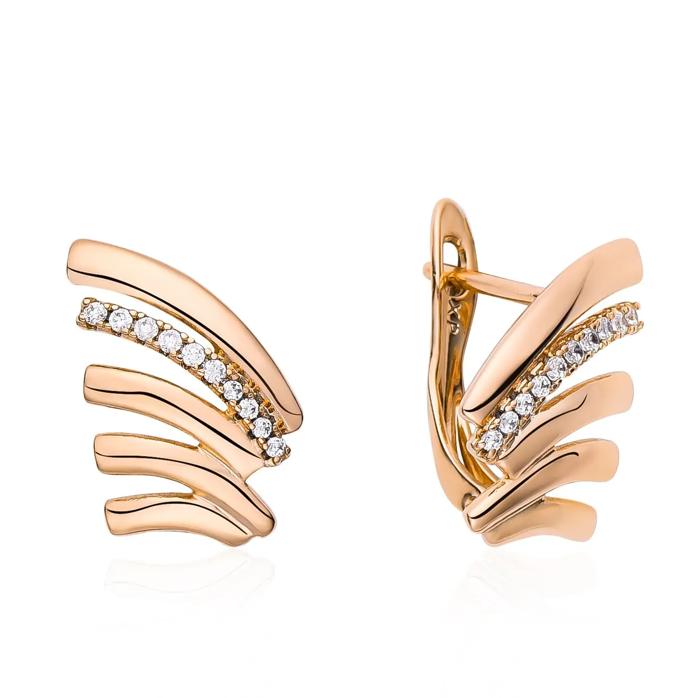 

1 Pair Openwork Wings Earring 2022 Winter New 585 Rose Gold Color Drop Earring Fashion Punk Jewelry for Woman Party Gift
