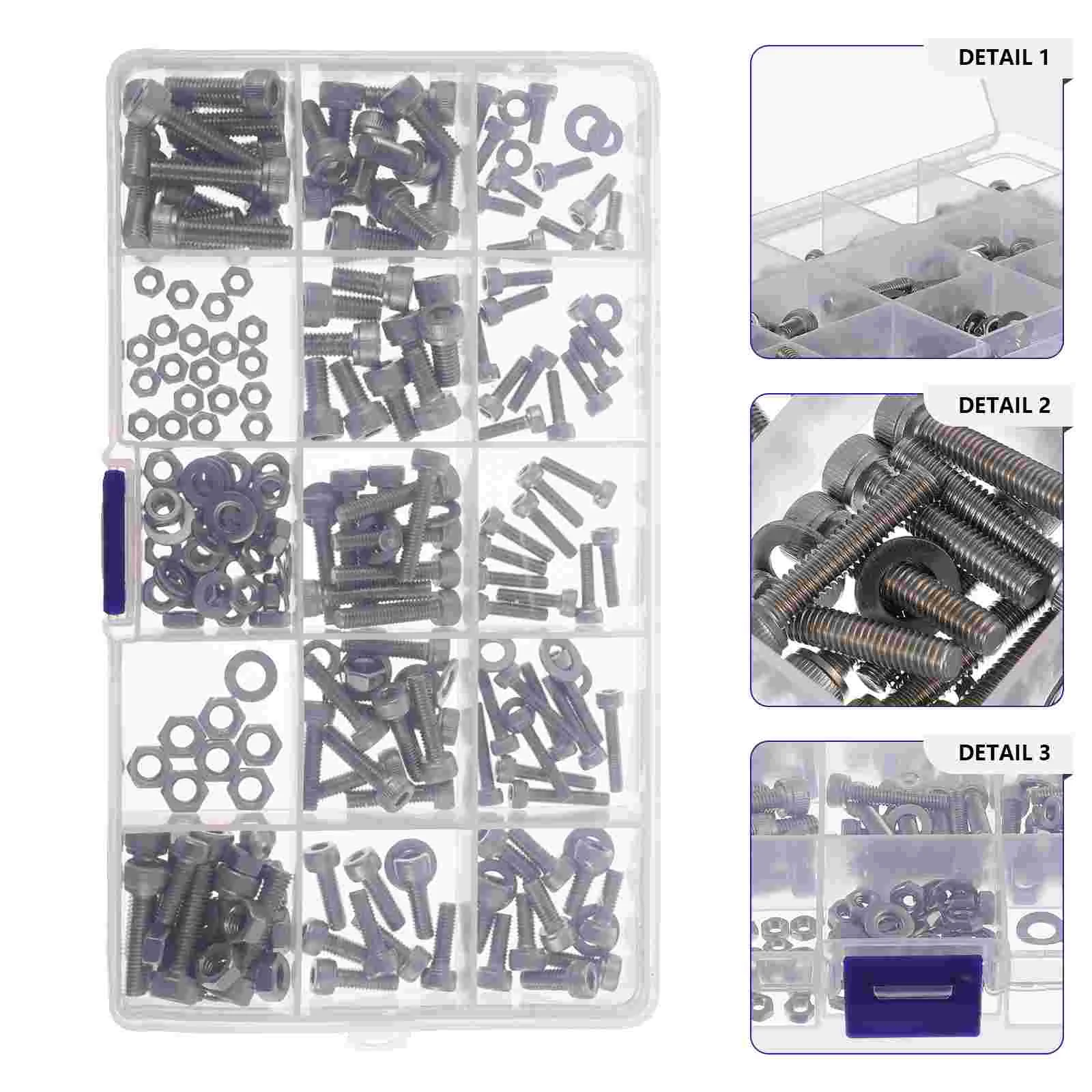 

Nut Washer Screws Stainless Steel Hexagon Head Bolt Flat Washers Nuts Hexagonal Socket 304 Kit Kits With