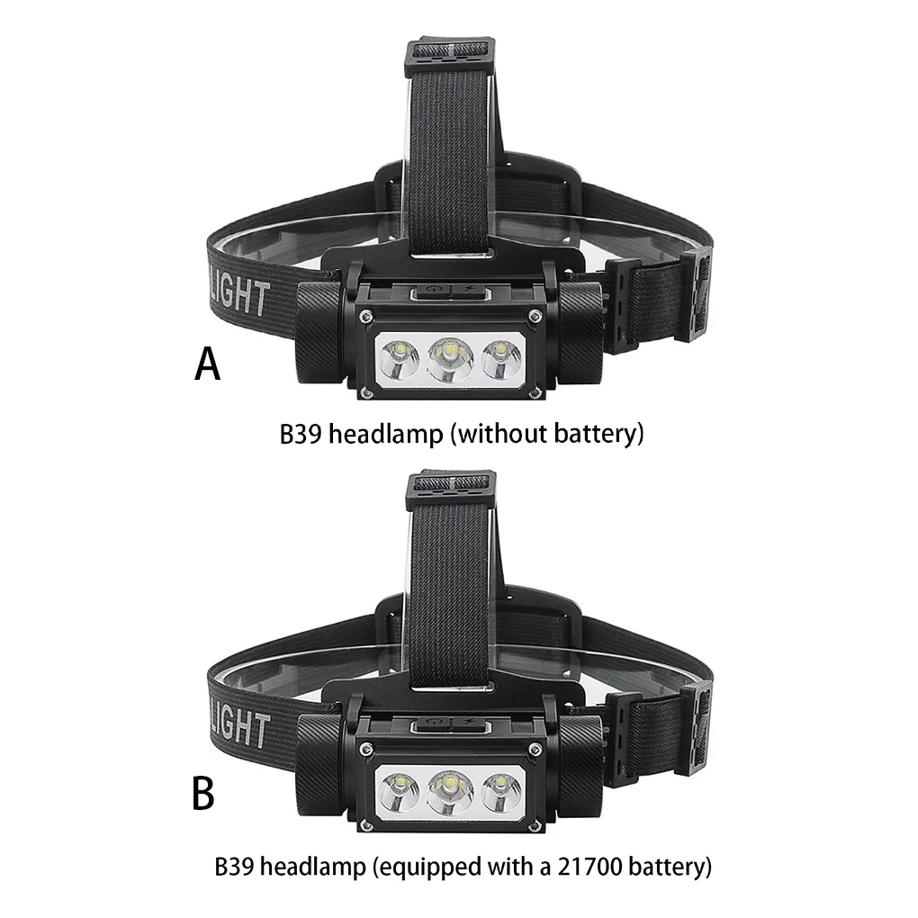 

Powerful Bright LED Headlamp Rechargeable Lantern Hands-free Waterproof Lumens Flashlight Hunting Fishing no battery