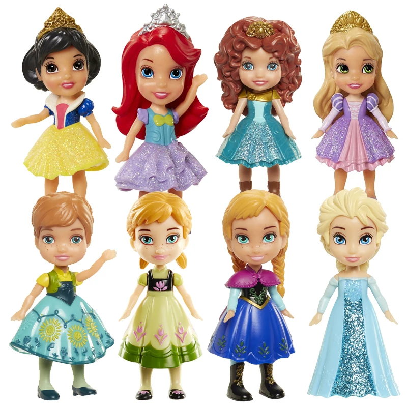 Купить Оригинальные Мини-куклы Принцессы Диснея, Анны, Холодное сердце, Эльзы, Белоснежки, Золушки, Ариэль, фирменные Игрушки для девочек, рождеств...