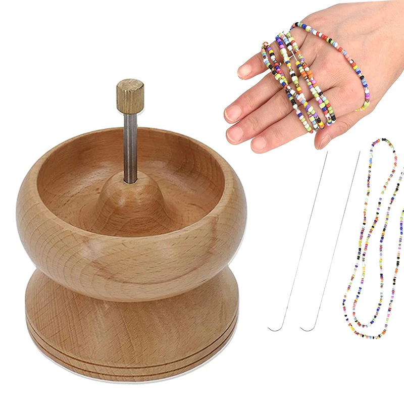 

Home Manual Crafts Jewelry Bracelet DIY Making Wooden With Needle Labor-saving Portable Gift Bead Spinner Easy Apply Quickly