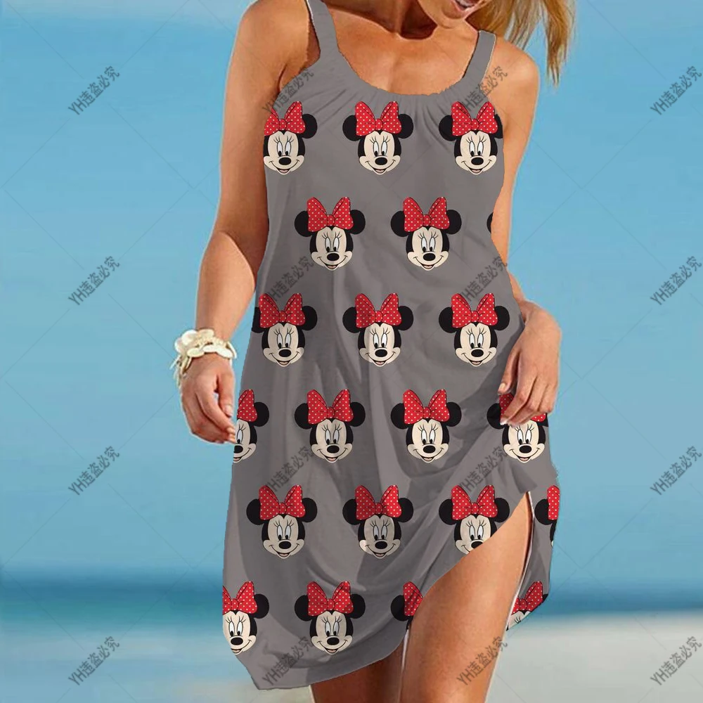 Летнее женское пляжное платье сексуальный купальник с Минни Маус из Диснея