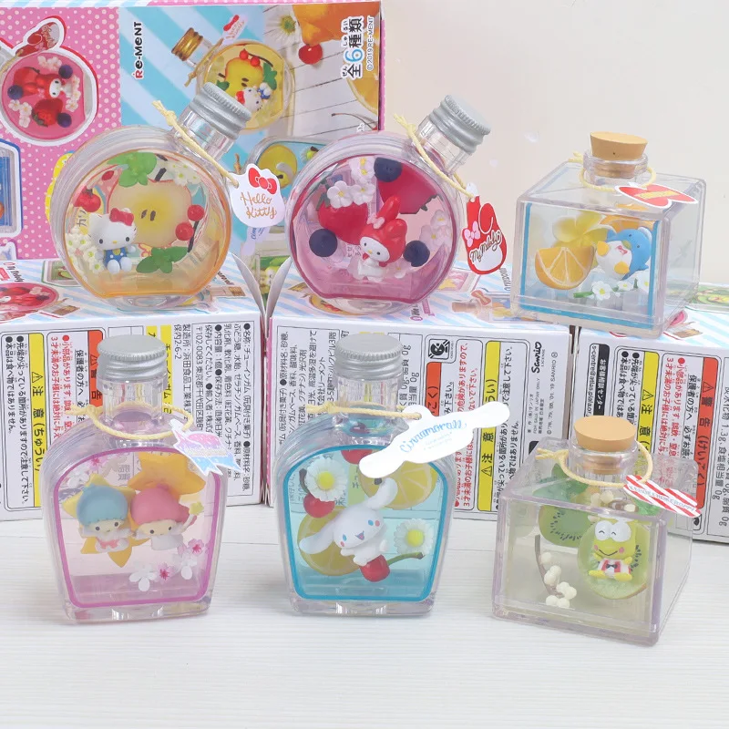 

Re-Ment Sanrio Anime Figure Kawaii Doll My Melody Fruit Pie Perfume Bottle Toys Cartoon Model Decoration Scene In Bottle Gifts