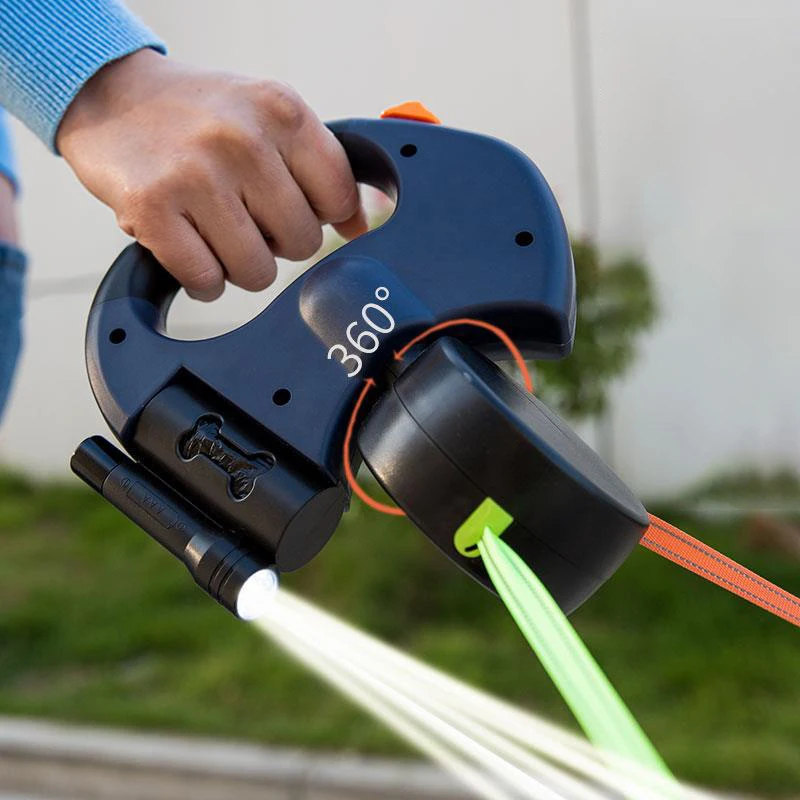 Новый 360 градусов двойной головкой тяговых канатов нейлон собака Универсальный