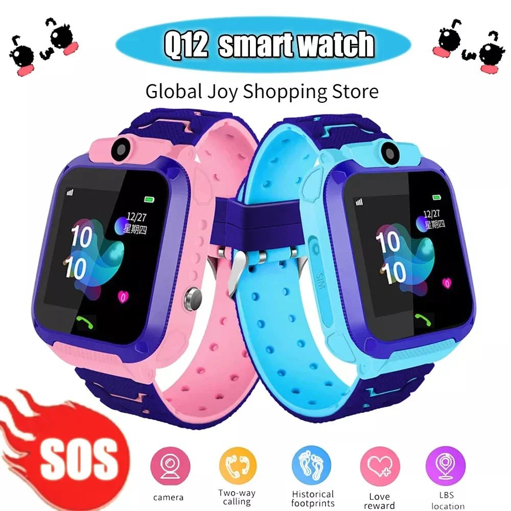 

New Q12 Child Smart Watch SOS Smart Distress Call Location Tracking Telephone Watches IP67 Waterproof Anti-Lost Kids SmartWatch