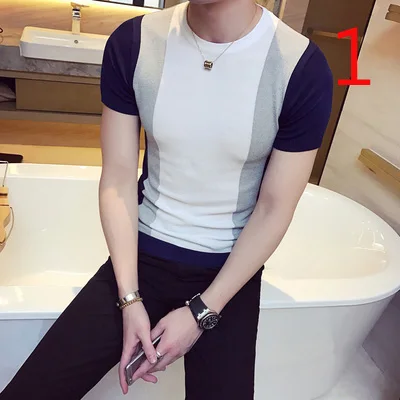 

Short-sleeved t-shirt bottoming shirt handsome trendy men's round neck thin coat early spring new