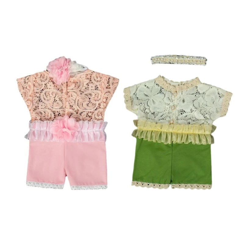

Baby Photo Costume Lace Headdress & Romper Photography Clothes Princess Outfit