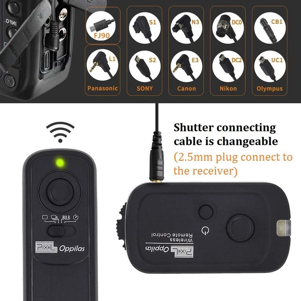 Pixel RW-221 Wireless Remote Commander Shutter Release RW 221 DC2 for Nikon D3100 D5000 D7200 D610 D750 Camera VS TW283 MC-DC2