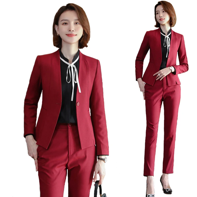 High End Professional Women Suits 2022 High Quality Temperament Formal Slim Long Sleeve Blazer And Skirt Office Ladies Work Wear