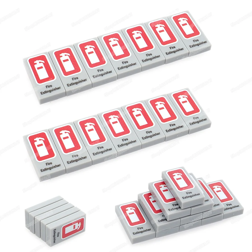 Огнетушитель шаблон печать плитки 3069 строительный блок 1*2 город МОС фигурки