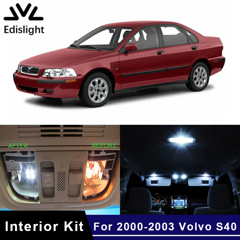 

12 шт., Автомобильные светодиодные лампы Canbus 2000-2003 для Volvo S40