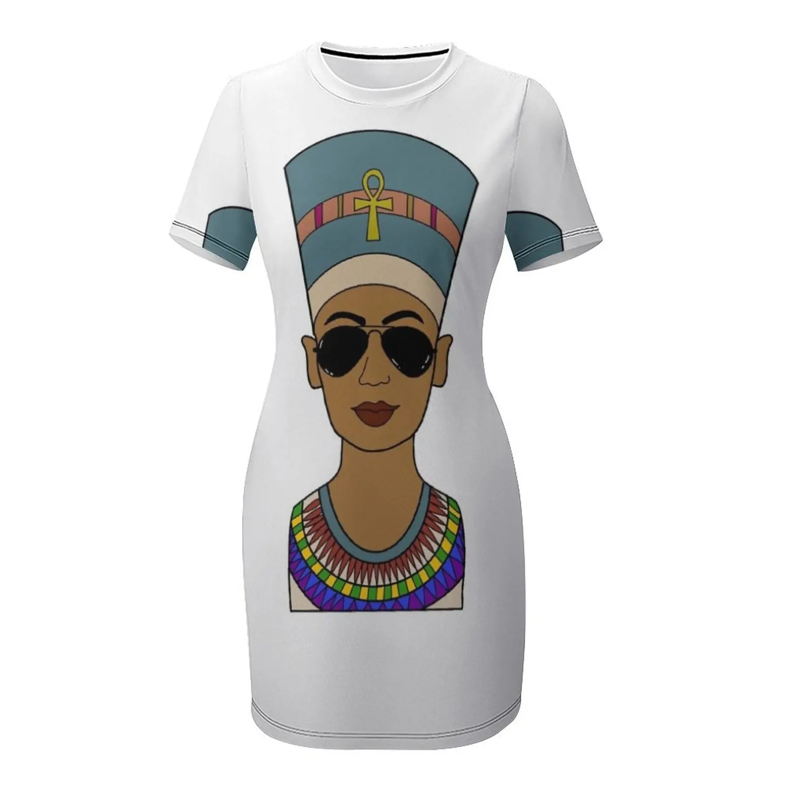 Женское летнее платье с коротким рукавом в стиле египетской королевы