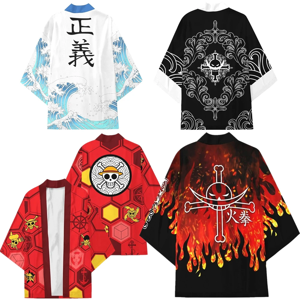 

Anime ONE PIECE Luffy Edward Newgate Ace Cosplay Costumes Coat Uniform Cloak Tops Kimono Haori Shirt Unisex Anime Jackets