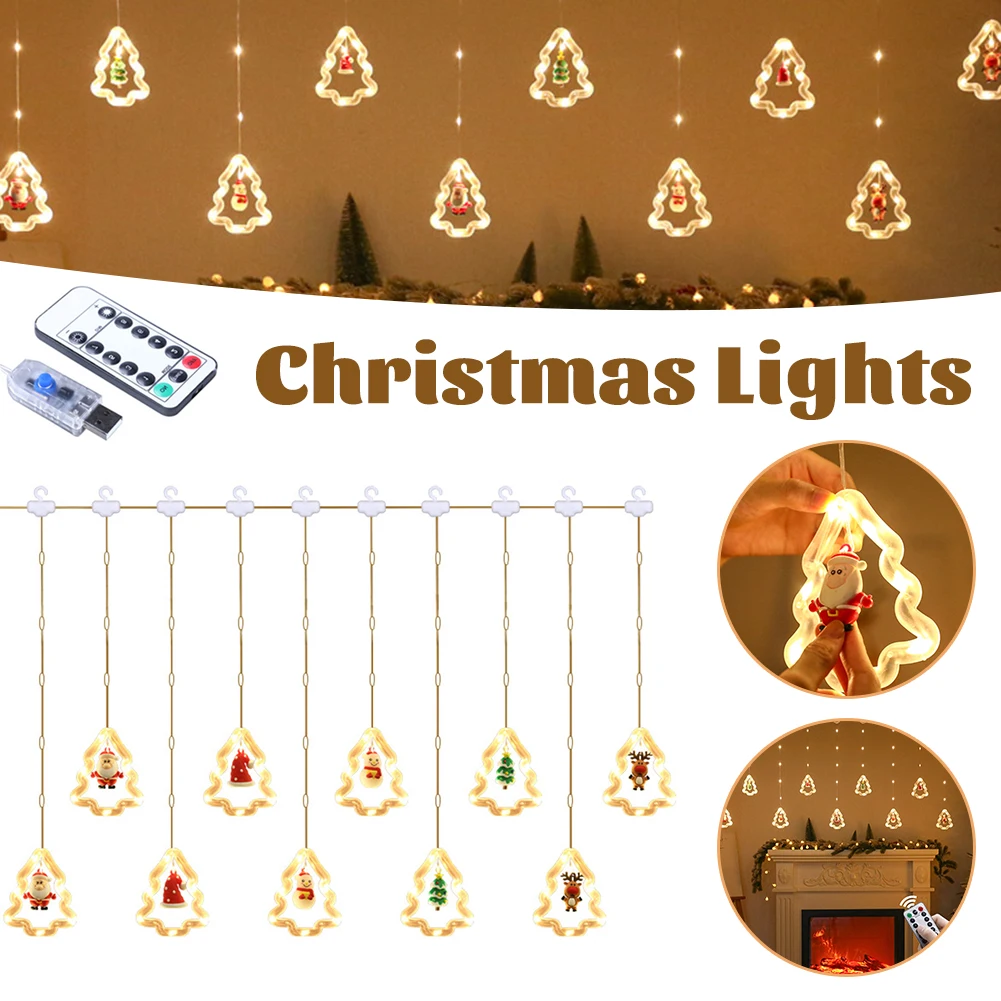 

3M Christmas Doll Light Decoration LED Light String USB/battery Curtain Lamp With Remote Control For Outdoor Garden Courtyard