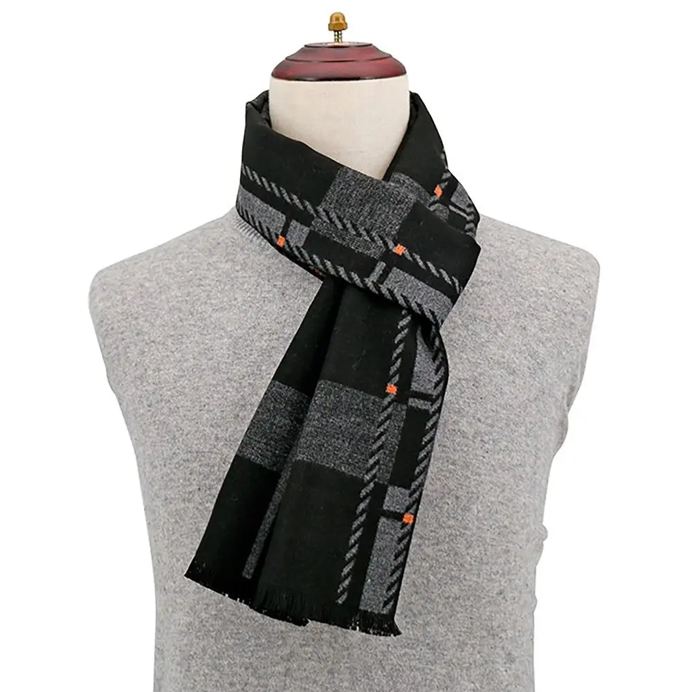 Роскошный кашемировый шерстяной вязаный шарф зимний теплый утолщенный шаль 30x180