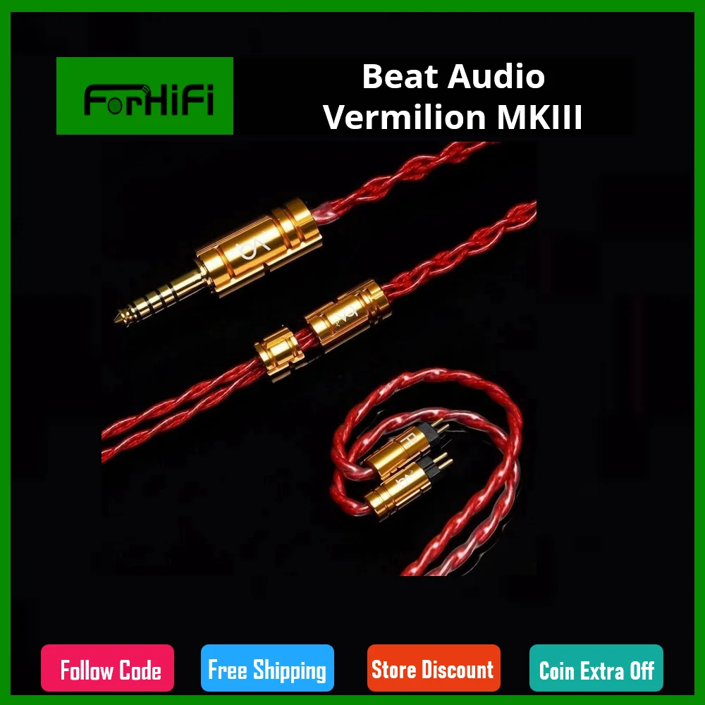 

Кабель для наушников Beat Audio Vermilion MKIII, 4 провода и 8 проводов, 2-контактный 0,78/MMCX TermX & ConX, сменный штекер 2,5/3,5/4,4