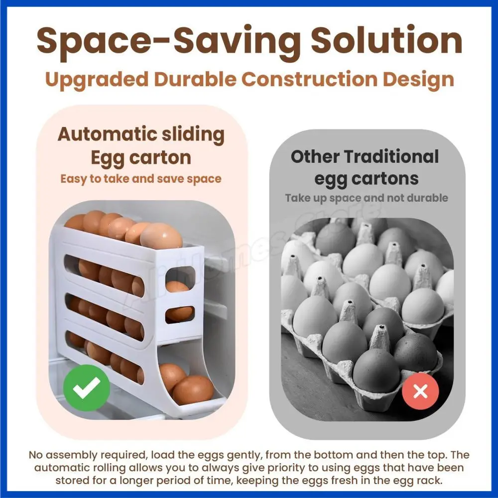 4-уровневый держатель для яиц в холодильнике автоматическая вращающаяся коробка