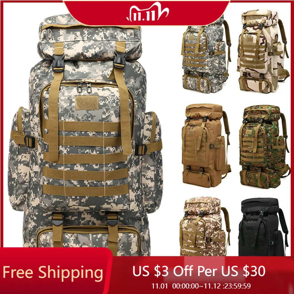 

Водонепроницаемый Камуфляжный Тактический Рюкзак Molle, военный армейский рюкзак для походов и кемпинга, дорожный рюкзак, уличная спортивная...