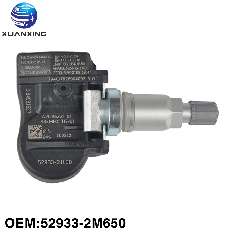 

52933-2M650 Tire Pressure Sensor Monitoring System TPMS 433Mhz For HYUNDAI Accent Elantra Genesis KIA Cadenza Rio Sorento