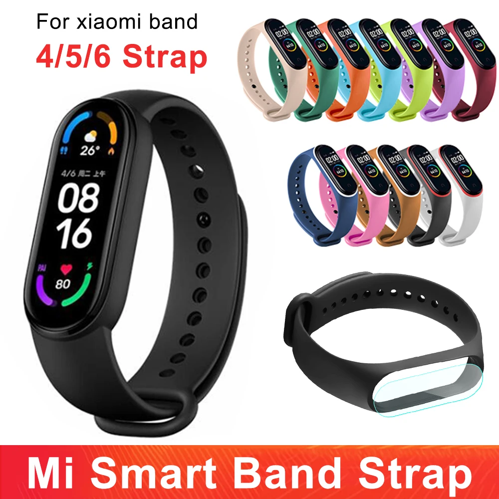 

For Xiaomi Mi Smart Band 7 6 5 4 3 strap watchband Bracelet Replacement Sport Wrist Color TPU Wristband Bracelet Mi band 6 strap