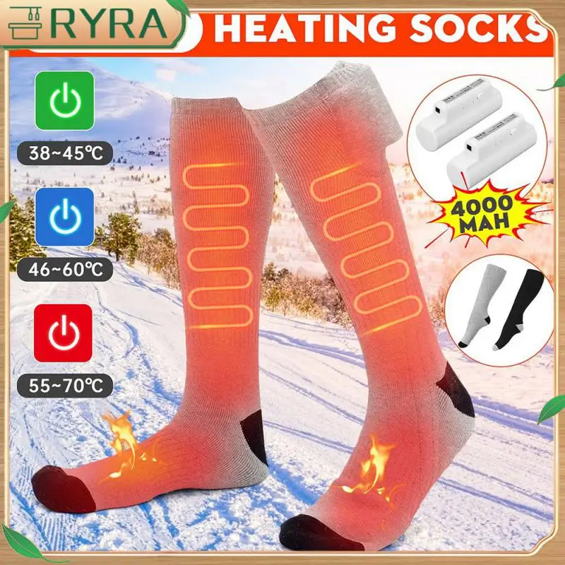 

Хлопковые носки с электрическим подогревом, мягкие чулки унисекс с подогревом, большая емкость, нагревательное оборудование, подогреватель для ног, 40-50 ° c, эластичные толстые