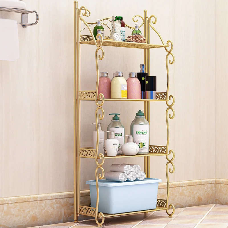 

Iron Bathroom Rack Floor Bathroom Washbasin Rack Kitchen Storage and Finishing