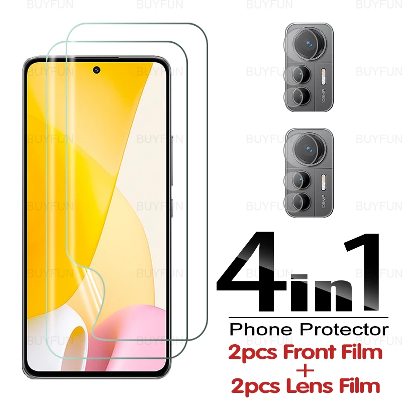 

4-в-1 Защита экрана для Xiaomi Mi 12 Lite Полное покрытие Передняя Гидрогелевая пленка для Xiaomi Xiomi Xaomi 12 Lite 2203129G пленка для объектива