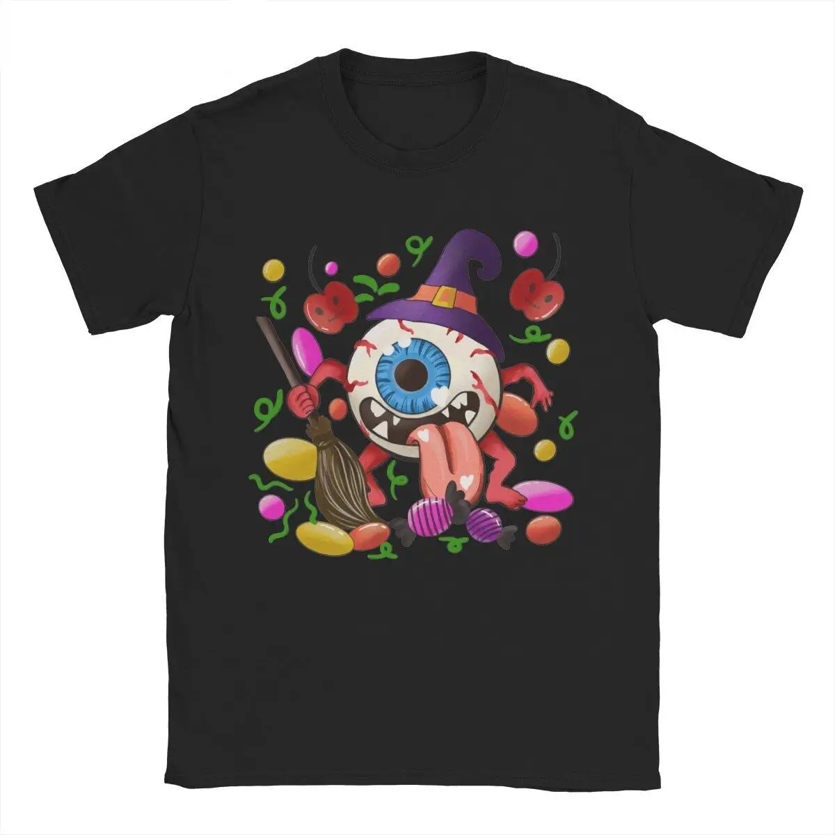 

Halloween Scary Evil Eyes Pumpkin T-Shirts Men Casual 100% Cotton Tees Crewneck Short Sleeve T Shirts Gift Idea Tops