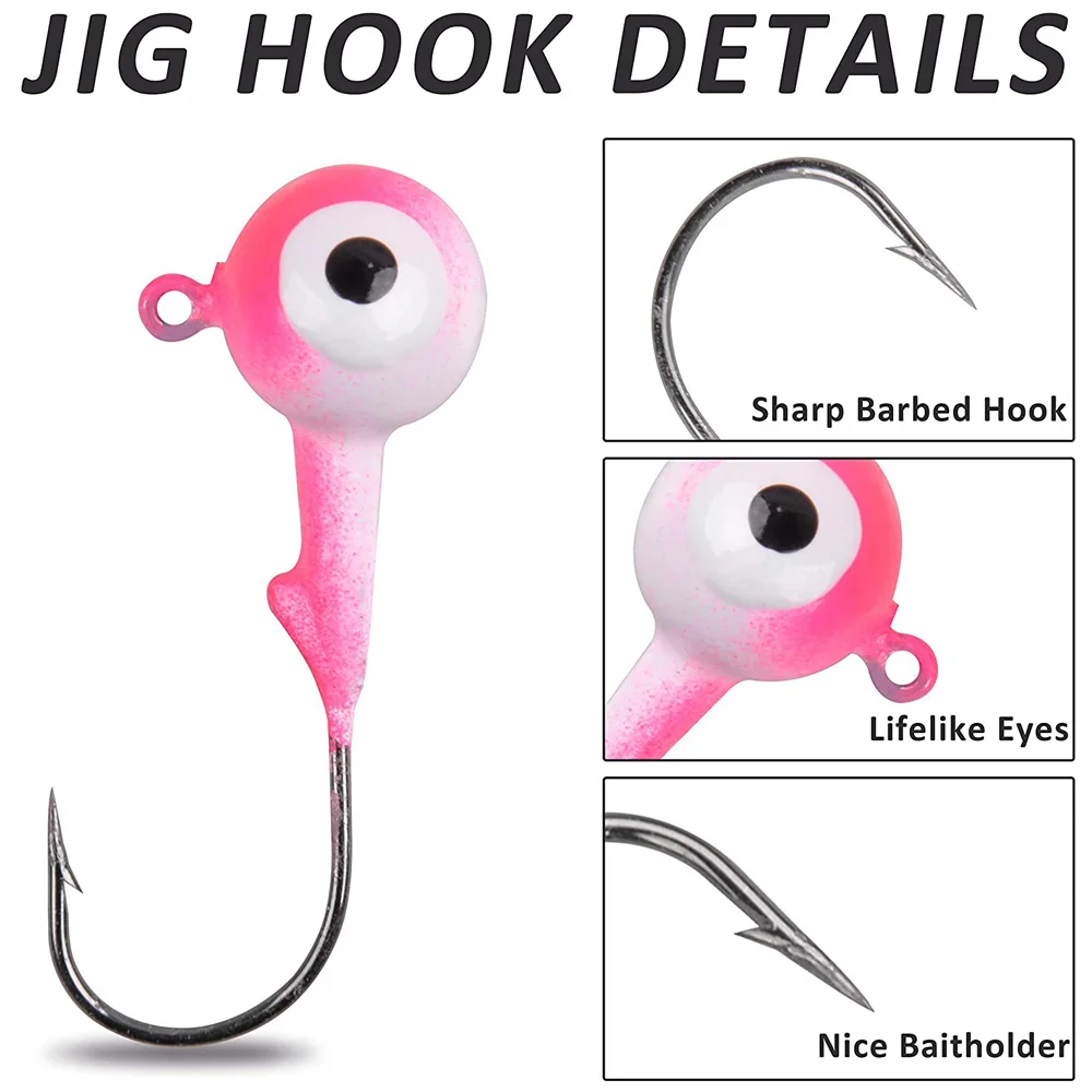 80 шт./50 шт./30 шт. кренк джиг-головка крючок с двойными глазами круглые шарики