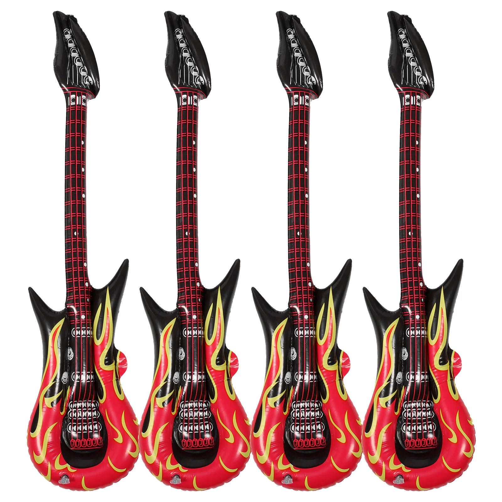 

4 Pcs Inflatable Guitar Reusable Inflation Toy Mini Bass Props Funny Blow Kids Party Supplies Pvc Children Accessory Blaze For